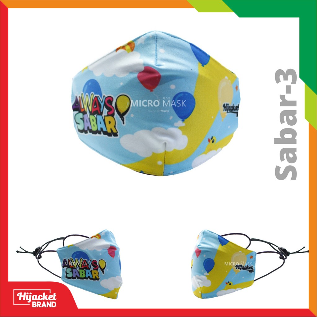 Masker Hijab anak / Masker hijacket Kids / Masker anak wanita muslimah-SABAR 3