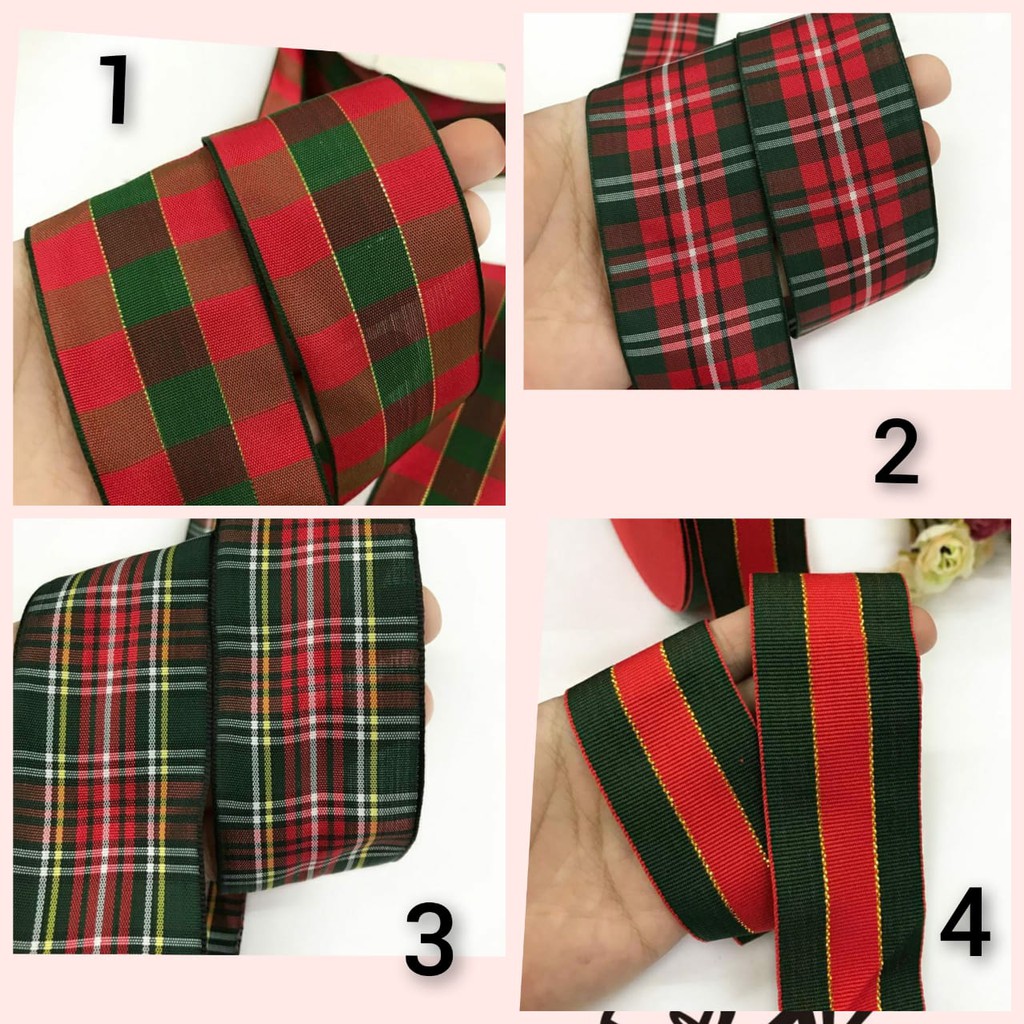 PITA KADO HAMPERS CHRISTMAS | PITA KOTAK MOTIF NATAL JUAL PER YARD (2.5CM)