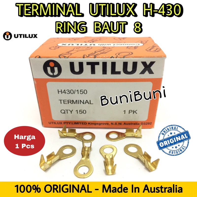 Terminal Skun Utilux Ring Baut 8 / H430 Ukuran M5 - Diameter 5 MM Original (Eceran)