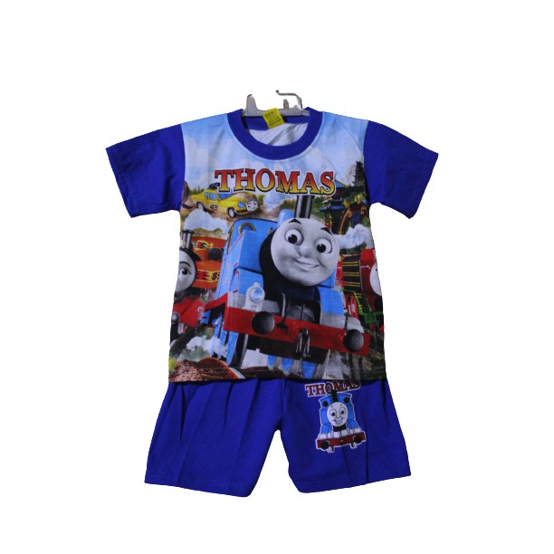 Setelan baju celana harian anak laki laki/setelan Thomas full print