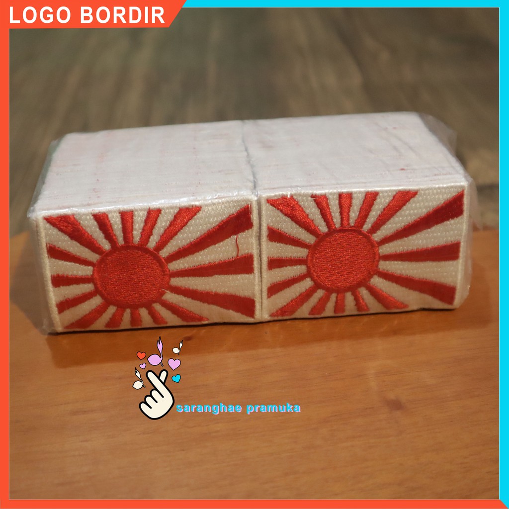 Logo Patch Emblem Bordir Bendera Jepang Nippon Anime