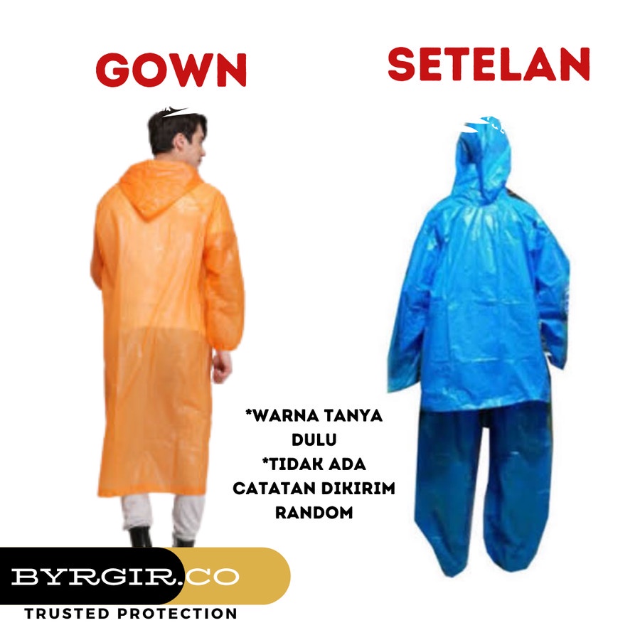 Hazmat Gown APD Bahan Plastik Waterprof Sekali Pakai Murah