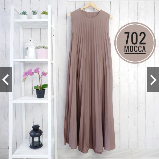 BD 702 - GAMIS PLISKET XL HYGET TANGAN BUNTUNG KUNTUNG MURAH POLOS MUSLIMAH MAXY DRESS PANJANG