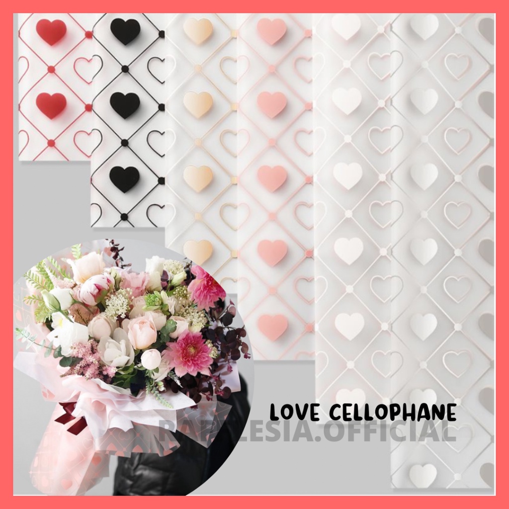 

[5 LEMBAR] FLOWER WRAPPING LOVE CELLOPHANE WATERPROOF KERTAS BUKET BUNGA FLOWER WRAP/ PEMBUNGKUS