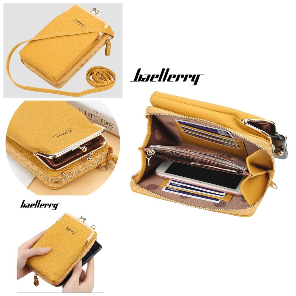 DOMPET HP SELEMPANG WANITA BAELLERRY ORIGINAL KULIT NANIA TALI PANJANG REMAJA KOREA IMPORT BATAM ORI