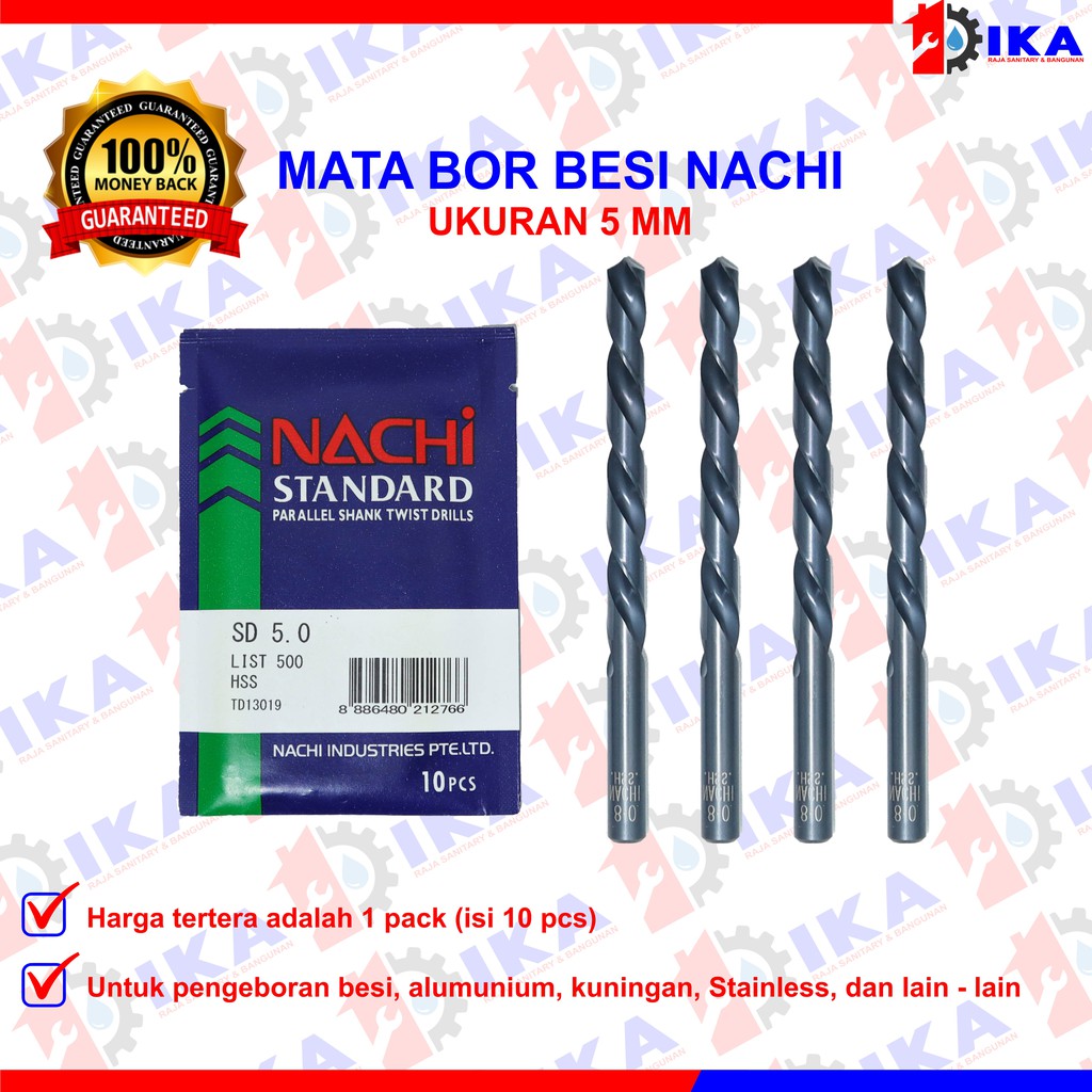 Nachi Mata Bor Besi HSS 1.5MM - 10MM High Quality/ Mata Bor Besi HSS Asli