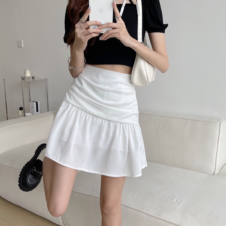 #Sisjuly# Baru Tinggi Pinggang Irregular Pleated Musim PanasAKata Hip Tas Bermartabat Rasa Desain Sesuai denga