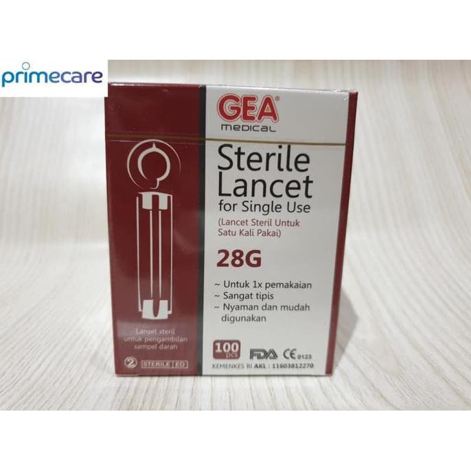 Blood Lancet / Jarum Lancet GEA isi 100 {TERUJI Kode 742