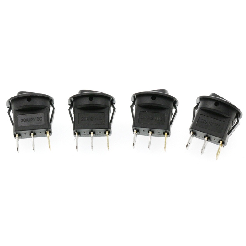 Btsg 20pcs Rocker Switch Bulat 12V Untuk Mata Kucing Dengan Indikator KCD1 Power Switch 3p