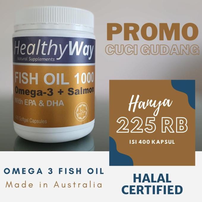 HEALTHY WAYS - Minyak Ikan Omega 3 Fish Oil 400 Capsules [HALAL] Lc