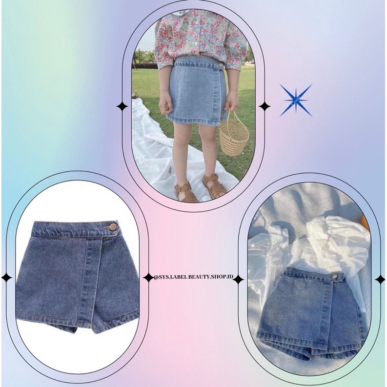 [COD] Kimberly Rok Celana Jeans Anak - Denim Short Girl Skirt Children's - Baby Girls Jeans Skirt