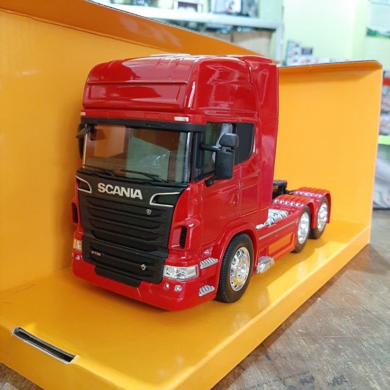 Diecast Truck SCANIA V8 R730 - Miniatur Truk Scania Welly DieCast