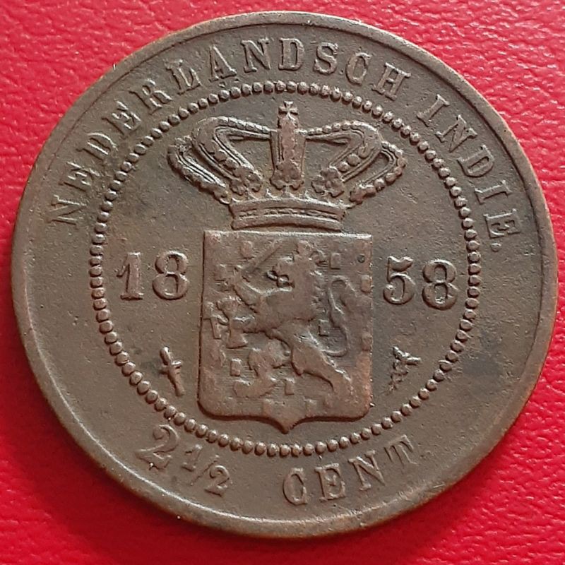 Uang Koin Kuno 2 1/2 Cent Nederland Indie Tahun 1858