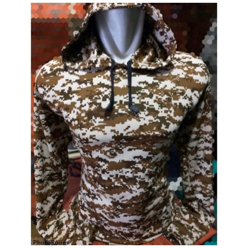 Hoodie loreng panjang