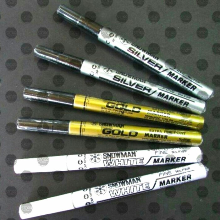 

Spidol SNOWMAN Gold / Silver/White Marker Extra Fine Point