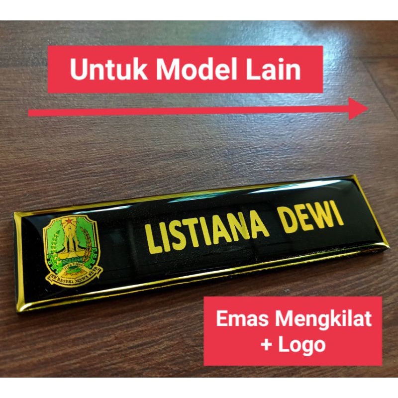 Name Tag Warna Emas Gold Mengkilat DASAR HITAM #Name Tag Terlengkap #Name Tag Indonesia