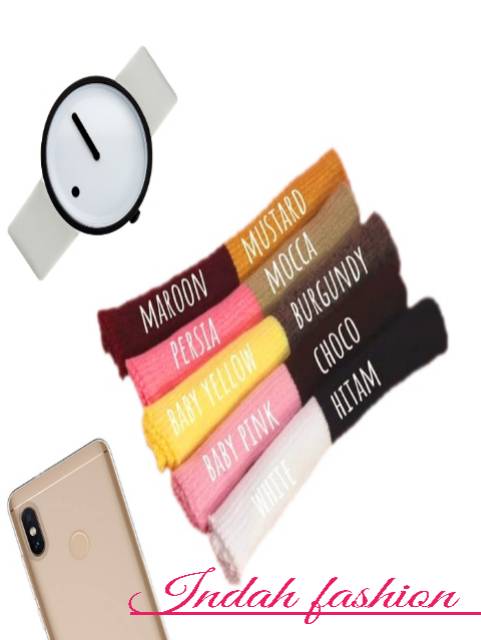 Bandana rajut motif salur 2 in 1 dua warna