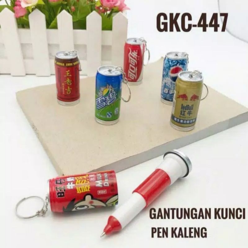 (2 IN 1) GANTUNGAN KUNCI + BOLPEN - GANTUNGAN KUNCI KALENG UNIK - BOLPOIN KALENG MINUMAN