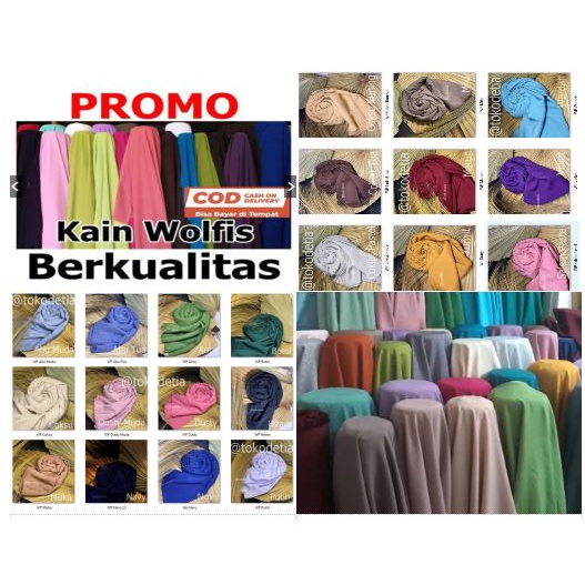 TERMURAH Kain Wolfis Grade A /  Wolpeach Premium /Wolvis Premium gamis tunik fashion