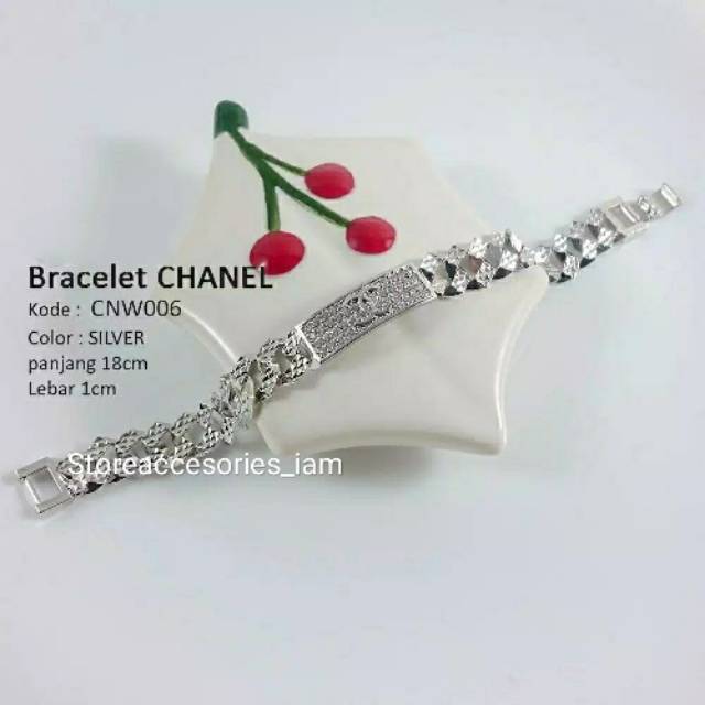 Xuping-gelang ch rantai silver berlapis emas putih