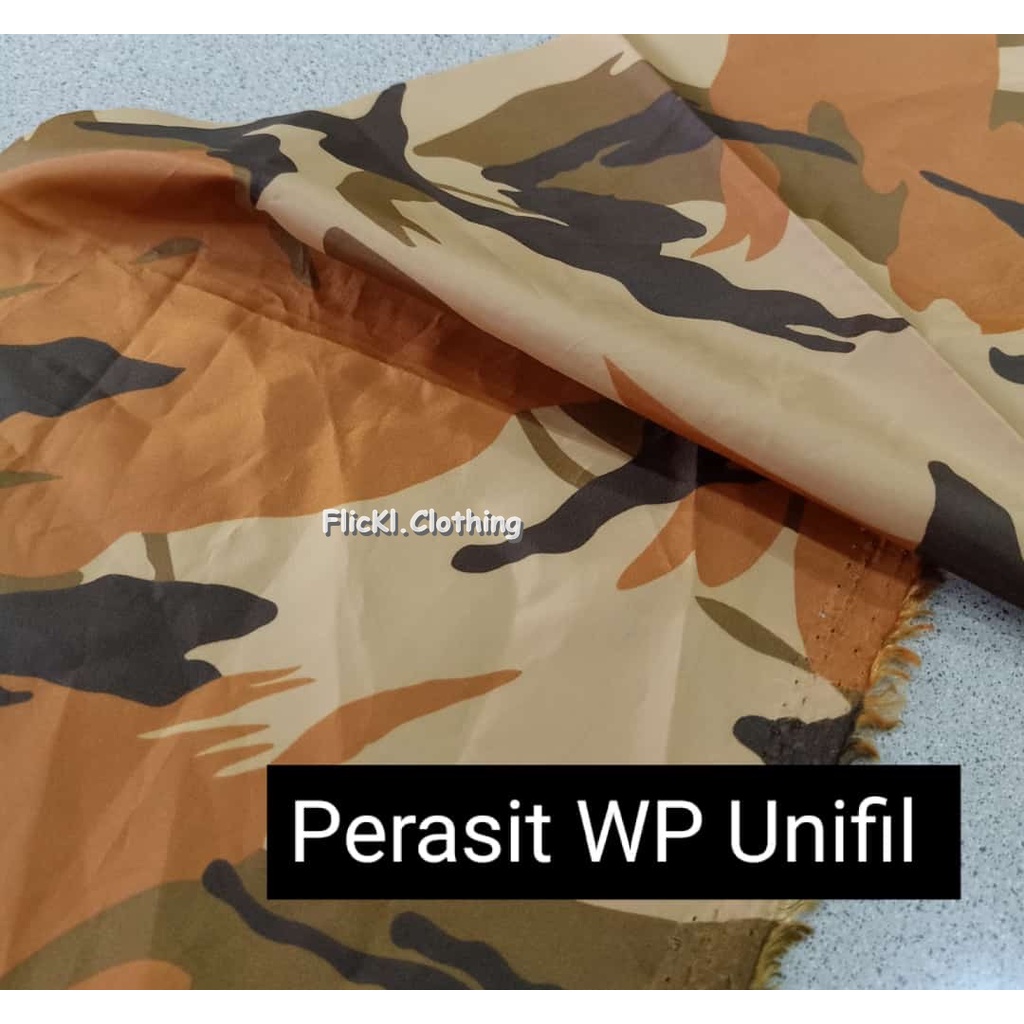 Bahan Kain WP Loreng Unifill Parasit Parasut Lebanon Waterproof Jaket Bomber Tas Cover Mobil