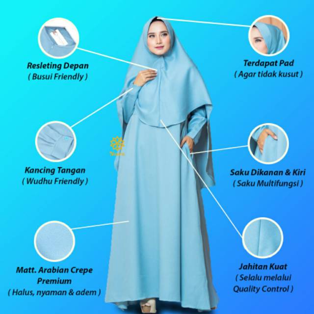 HELENA  DRESS  1 SET HIJAB  by NAURA HIJAB