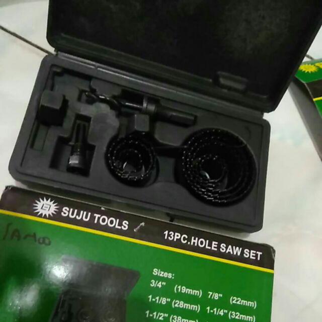 Mata Bor Hole Saw 11pcs Suju Holesaw Kayu Hidroponik Set 19-64mm Besi Plat Tipis