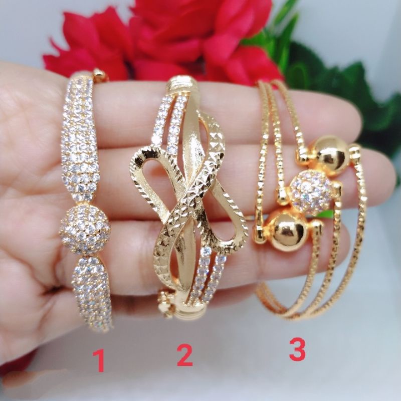 Gelang Tangan Bangle Wanita Titanium Xuping Perhiasan Aksesoris Lapis Emas Anti Karat