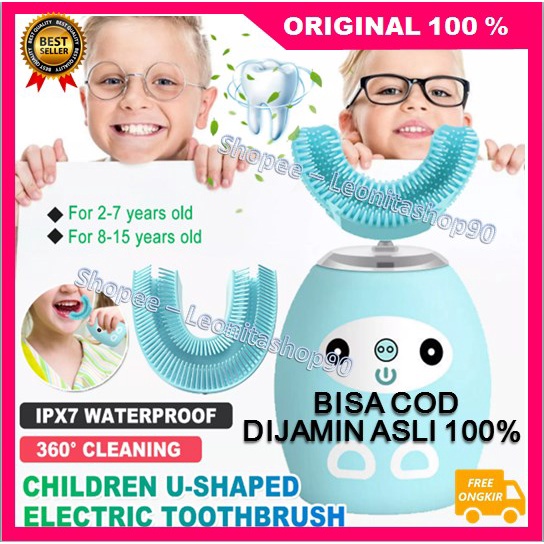 [BISA COD] Sikat Gigi Elektrik Anak Berbentuk U, Otomatis dan Tahan Air 100% ASLI ORIGINAL