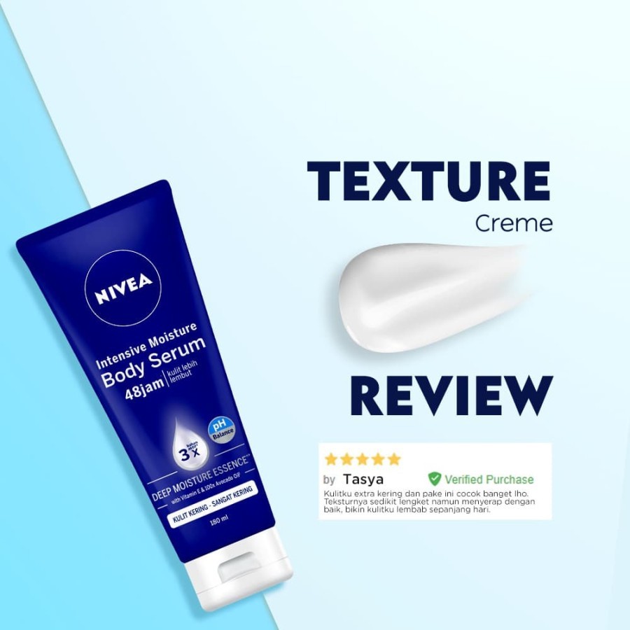 (Untuk Kulit Kering / Sangat Kering) NIVEA Body Intensive Moisture Serum 180 ml - Skincare BPOM Kulit Kering Bersisik Besisik Pecah - Handbody Hanbody Hand Body Handbodi Hanbodi Bosy Serum Losion Hand Han Bodi Body Tangan Kaki Badan Skincare