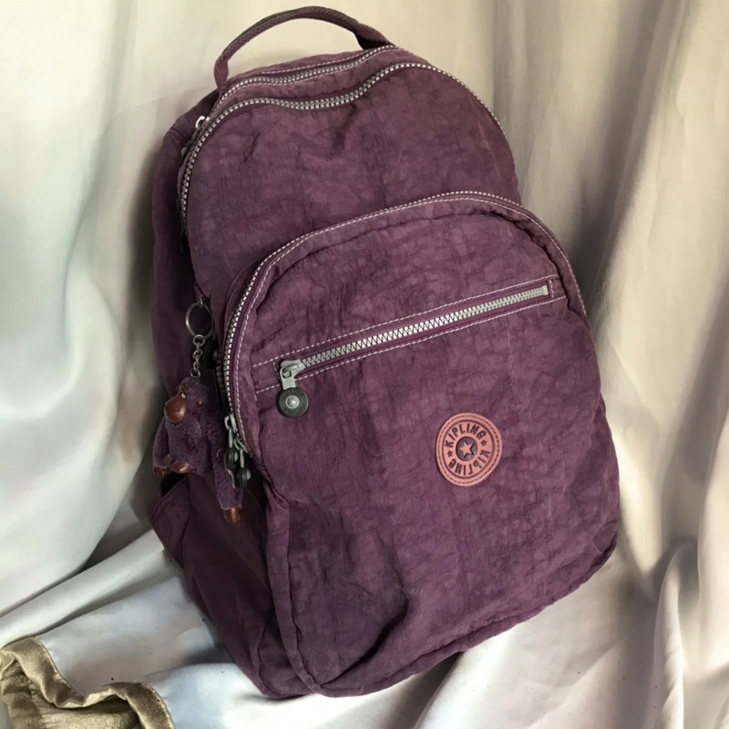 KIPLING                                                                            seoul xl backpack                                                                      preloved prelove pl tas punggung ori original sekolah ransel ungu bekas second purple