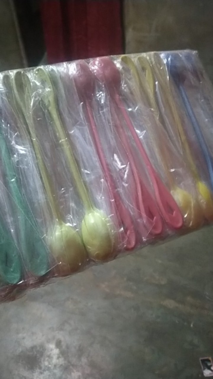 Isi 100pcs Sendok Jus Lokal Kemasan Plastik