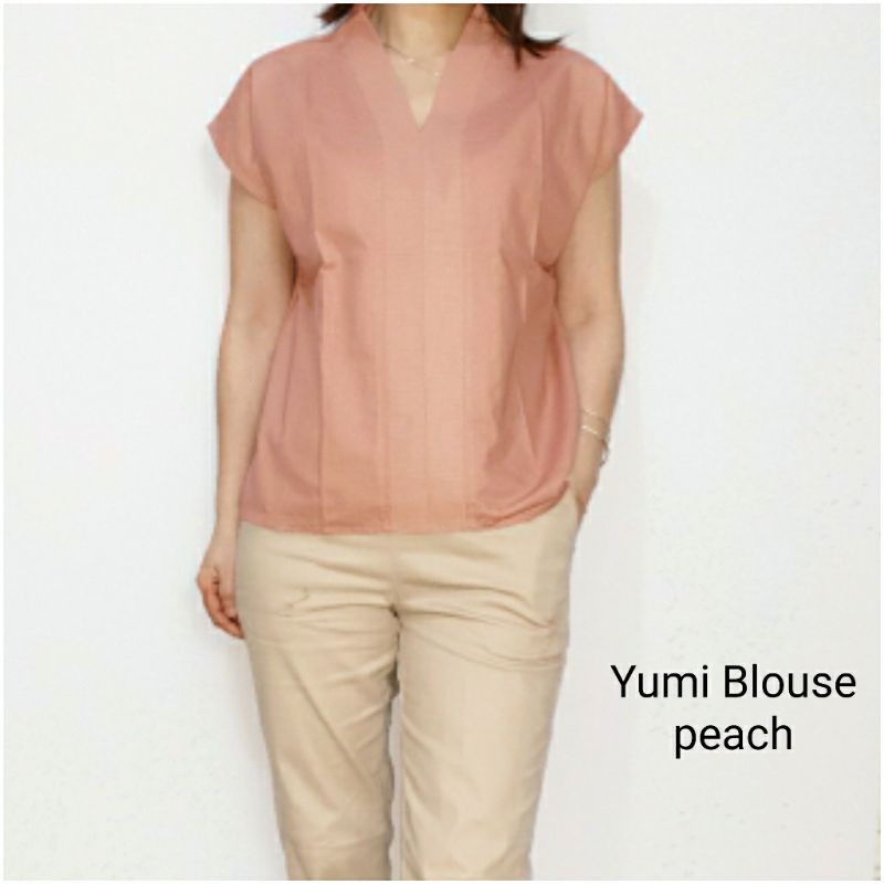 Blouse Atasan Wanita Lengan Pendek Katun Uniqlo, Yumi Blouse#-3
