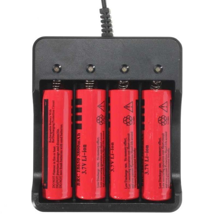 Charger Baterai 18650 4 Slot Taffware Battery Cell Charge MS-404A