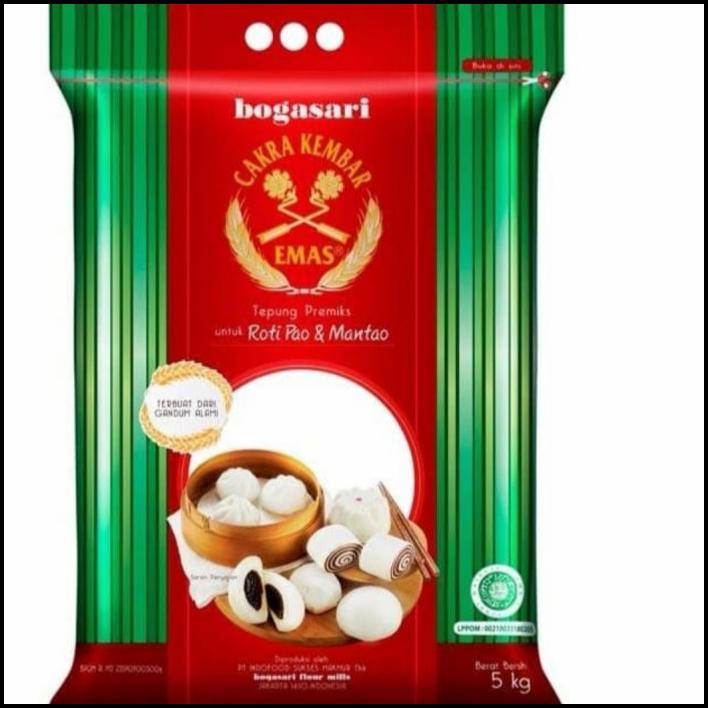 

Tepung Cakra Kembar Emas Premium Untuk Pao Dan Mantau 5 Kg