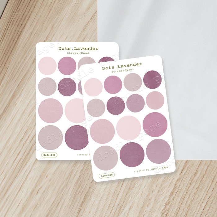 

Lavender - Stiker dot bulat warna ungu