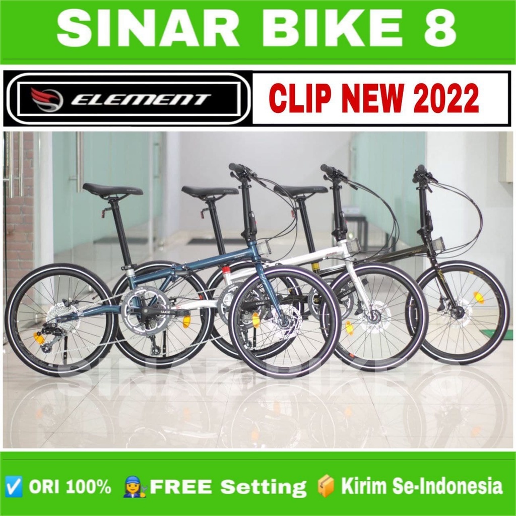 Sepeda Lipat ELEMENT CLIP Ukuran 20 Inch 451 / 22 Inch 10 Speed Chromoly