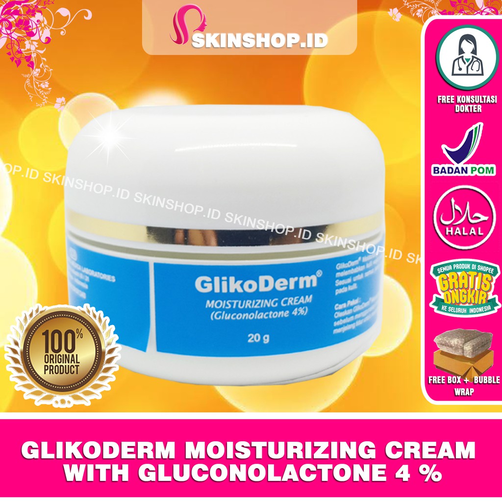 Glikoderm Moisturizing Cream with Gluconolactone 4 % Original / Krim Pelembab BPOM Aman