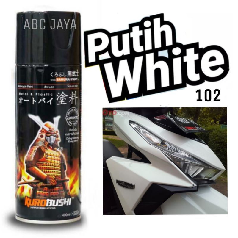 Pilok Pylox Cat Semprot Samurai White 102 Putih 400ml Mengkilap Paint Mobil Motor Sepeda