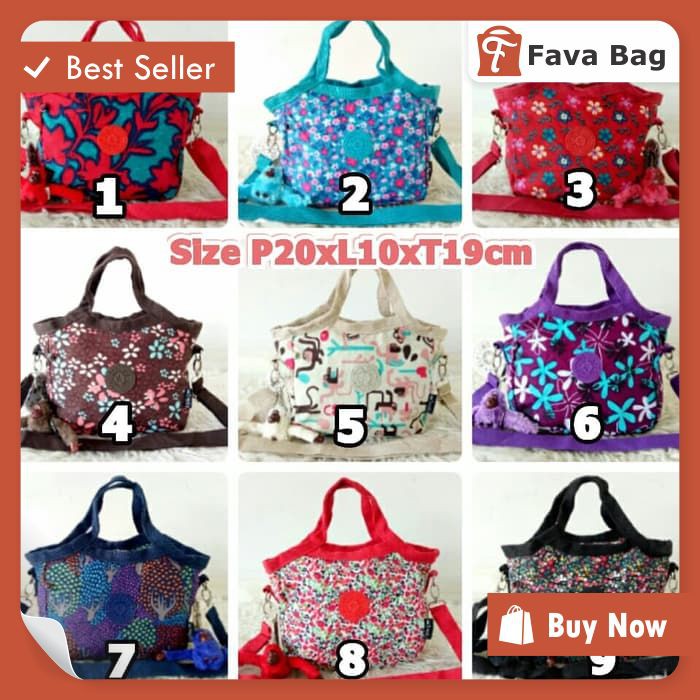 FB0113 TAS WANITA IMPORT KIPLING JINJING DAN SELEMPANG TAS KECIL TAS MOTIF TAS MURAH TAS CASUAL
