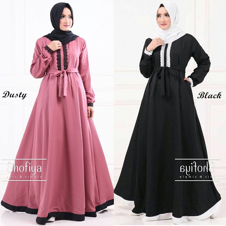 SIENNA MAXI DRESS - Gamis Balotelli List Kombinasi Renda Busui