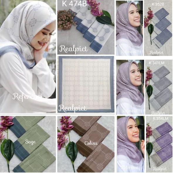 ✿ jilbab segi empat motif segi empat voal motif kerudung denay terbaru(grosir) ☂