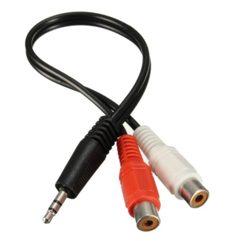 Cable Audio Stereo 3.5mm Male Jack To 2 Female RCA