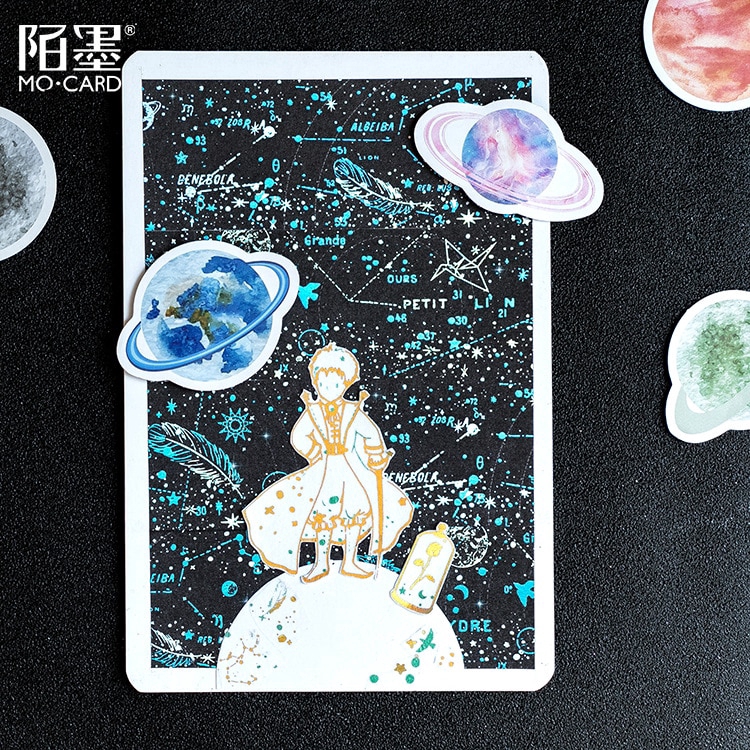 45Pcs Stiker Kertas Gambar Planet Kawaii Lucu untuk Scrapbook DIY-4