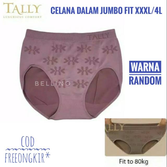 Jumbo 4L Celana Dalam Wanita Rajut Strech Premium Tally 839/838 Import CD Cewek Big Size XXXL Melar