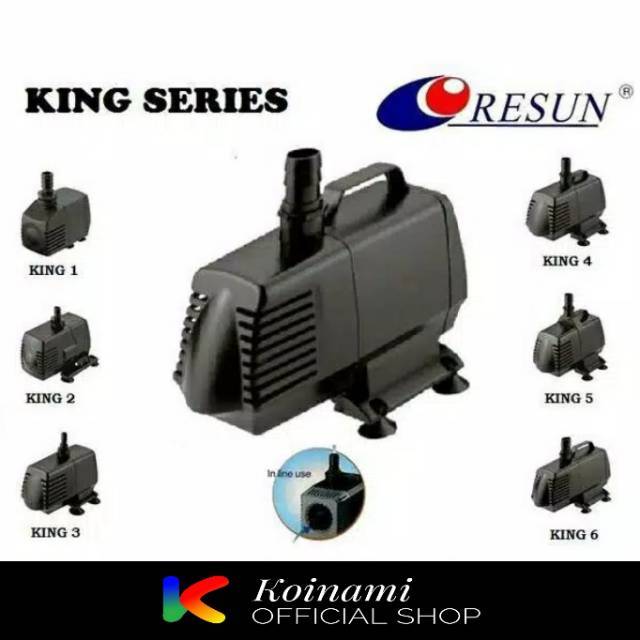 RESUN KING-5 / pompa celup / kolam ikan koi / sirkulasi / 130 watt / 6000 liter 4 meter / pump