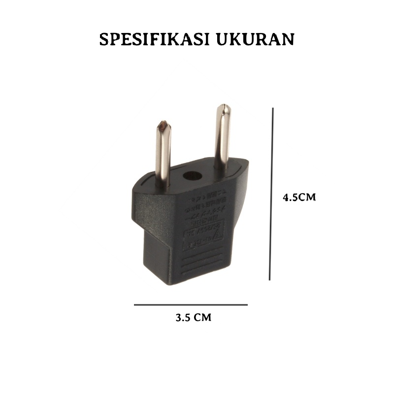 [XOQ] OVER STEKER GEPENG ADAPTOR COLOKAN PIPIH GEPENG SAMBUNGAN KE BULAT OVERSTEKER CONVERTER