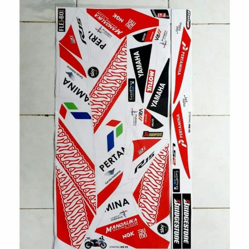 striping lis body  decal yamaha R 15 V1/V2 mandalika merah