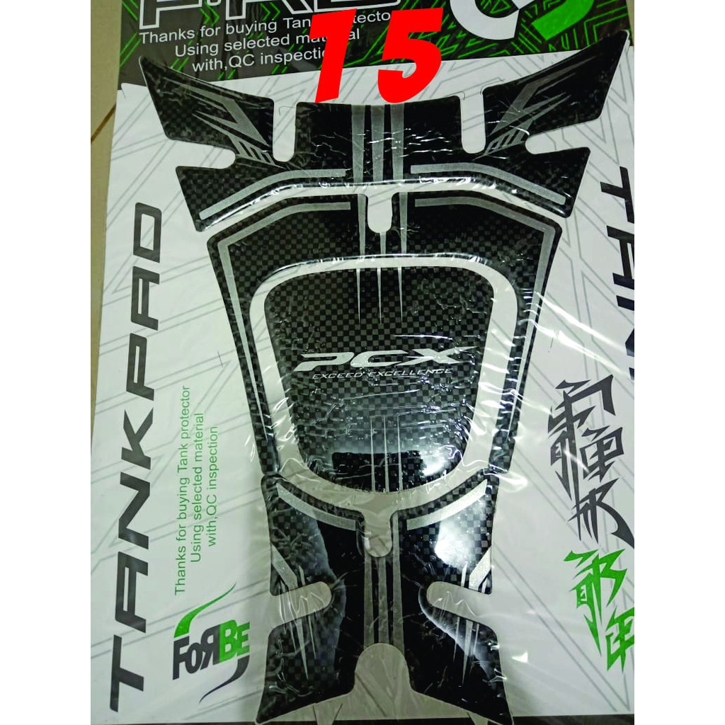 STICKER RESIN PELINDUNG TANKPAD MOTOR HONDA PCX 150 KOMBINASI CARBON TIMBUL ELASTIS