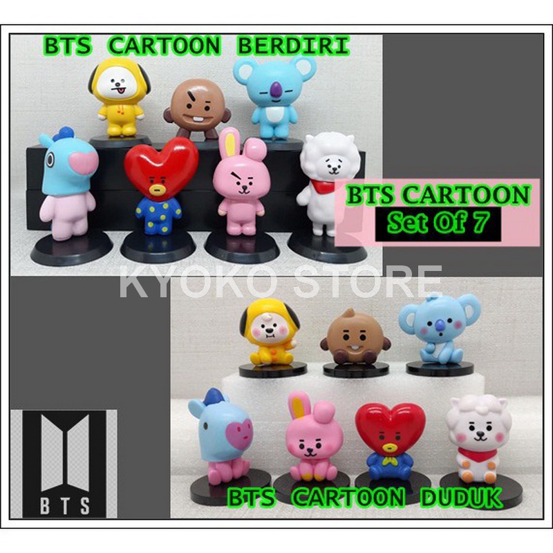 Action Figure BTS BT21 Cooky Chimny Koya Tata Shooky Mang RJ Set of 7